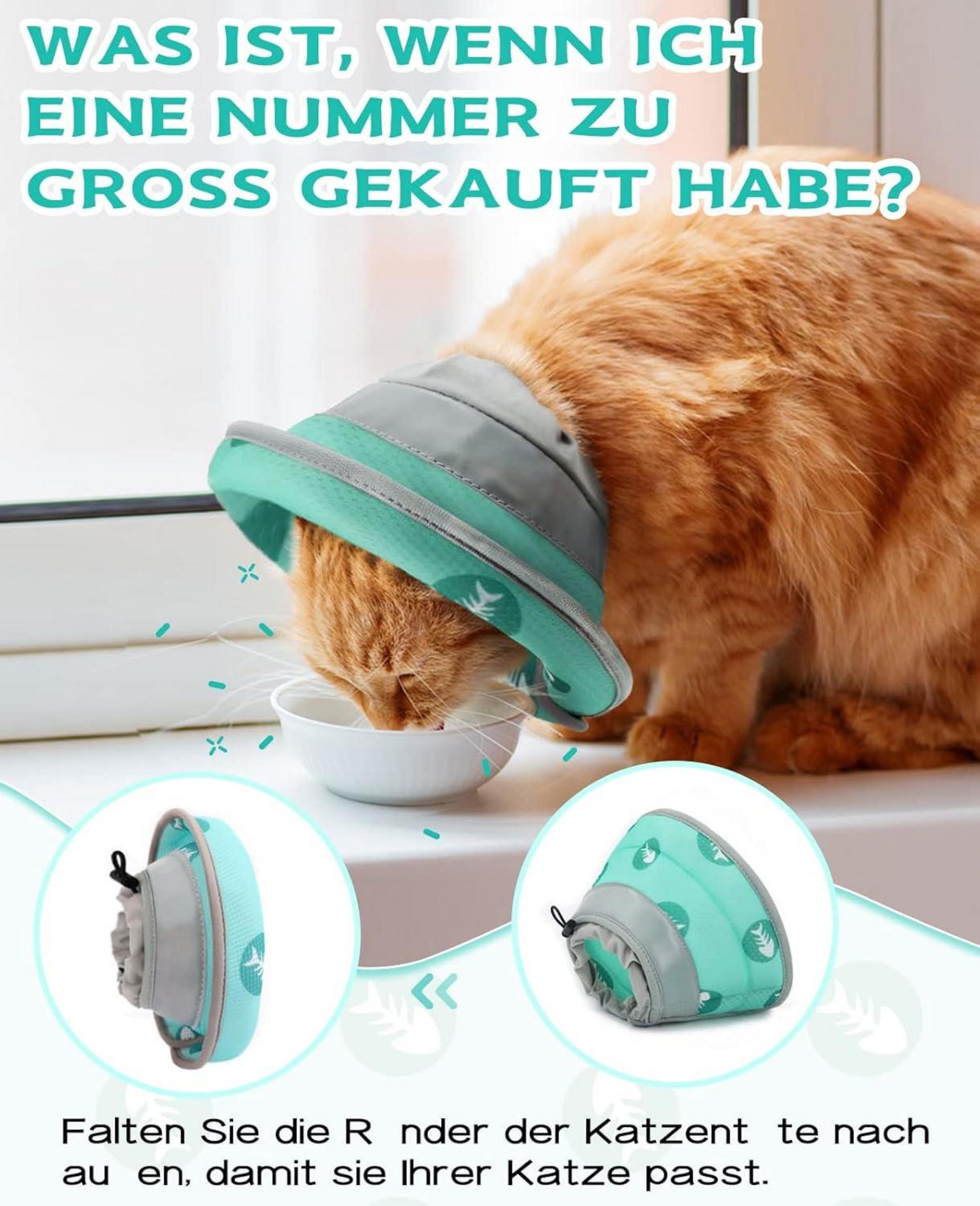 Verstellbarer Halskrause Katze Kragen für Welpen & Katzen Green