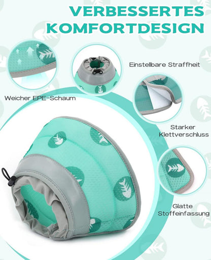 Supet Weiche Verstellbare Halskrause für Katzen Katzenkegel Green M