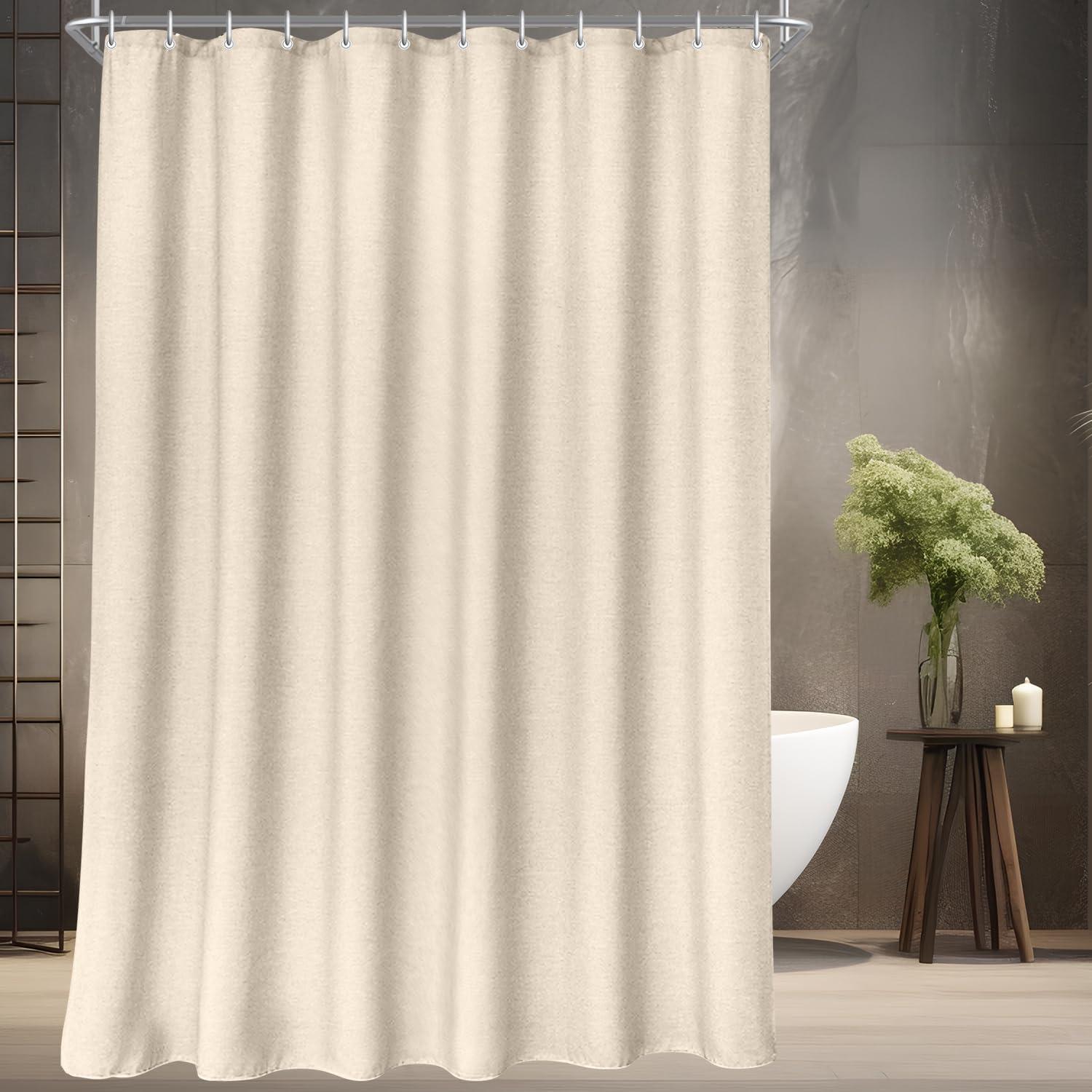 Duschvorhang 180x180cm Beige Polyester Antischimmel Wasserabweisend