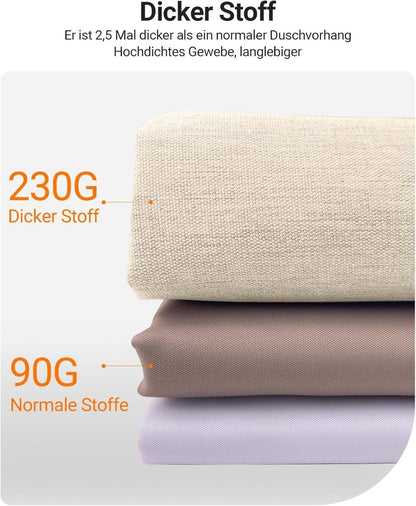 Duschvorhang 180x180cm Beige Polyester Antischimmel Wasserabweisend
