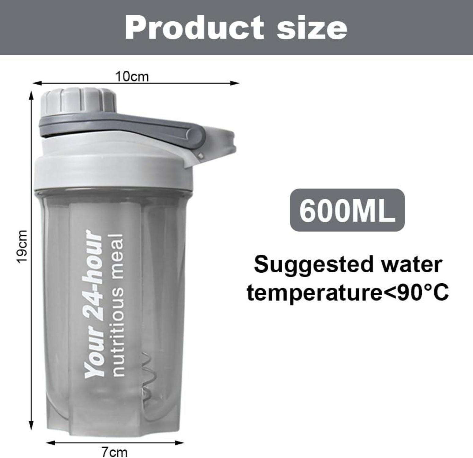 Protein Shaker 600ml Eiweiß Shaker mit Sieb Mess-Skala