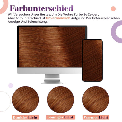 Rote Echthaar Clip-in Extensions 50cm – Salon Qualität