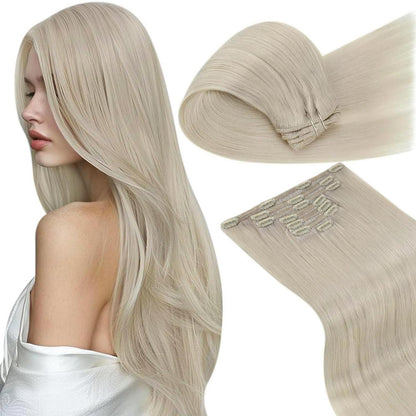 Echthaar Clip-Ins Blond 50cm – Volumenset