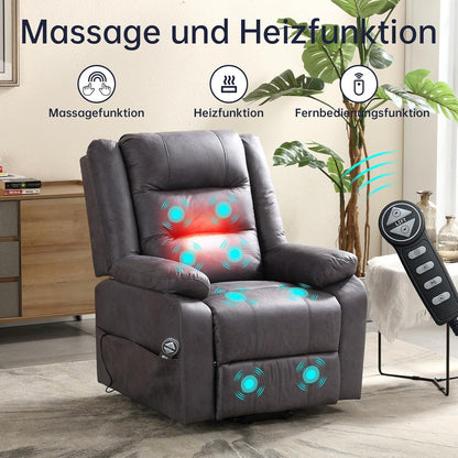 Elektrischer Massagesessel mit Wärmefunktion und Liegefunktion