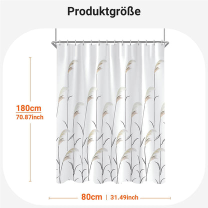 Duschvorhang Weizenohr 80x180cm Antischimmel Wasserabweisend Polyester