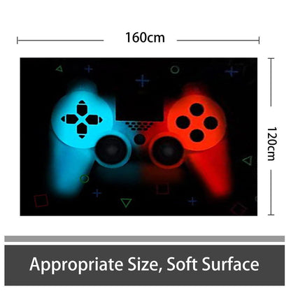 Gamer Teppich 120x160 cm - Rutschfest & Waschbar für Gaming Bereich