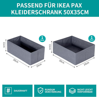 Schubladen Organizer Kleidung PAX Kleiderschrank 50x35cm, 2er-Set-Grau