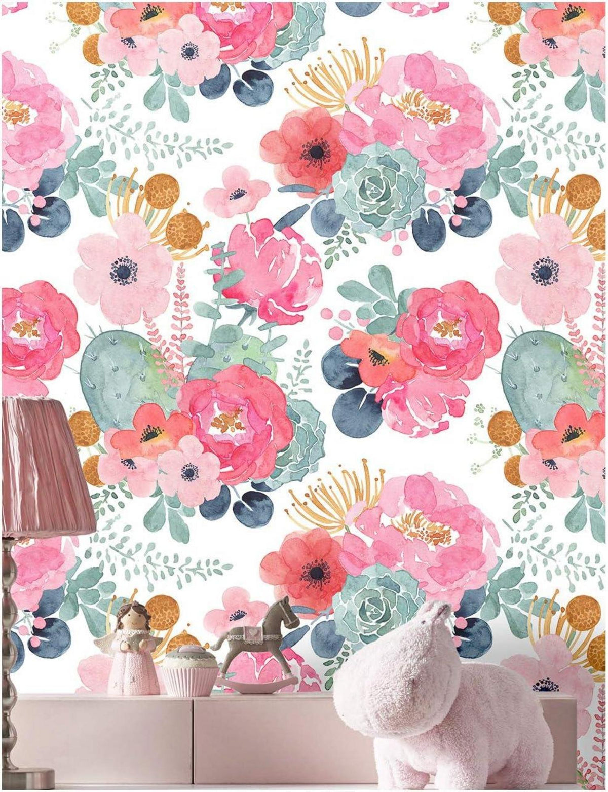 Selbstklebende Blumen Fototapete Vintage Design 44x1000cm