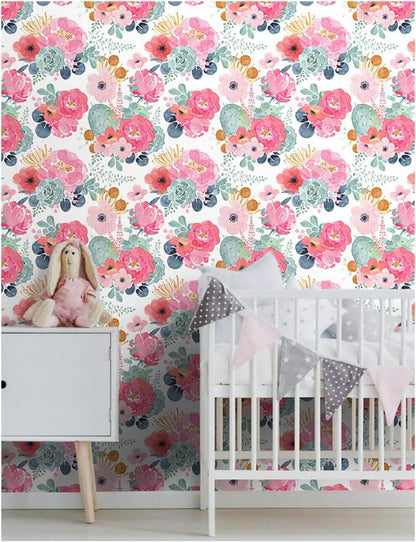 Selbstklebende Fototapete Blumen Vintage Design Wandtapete 44x1000cm