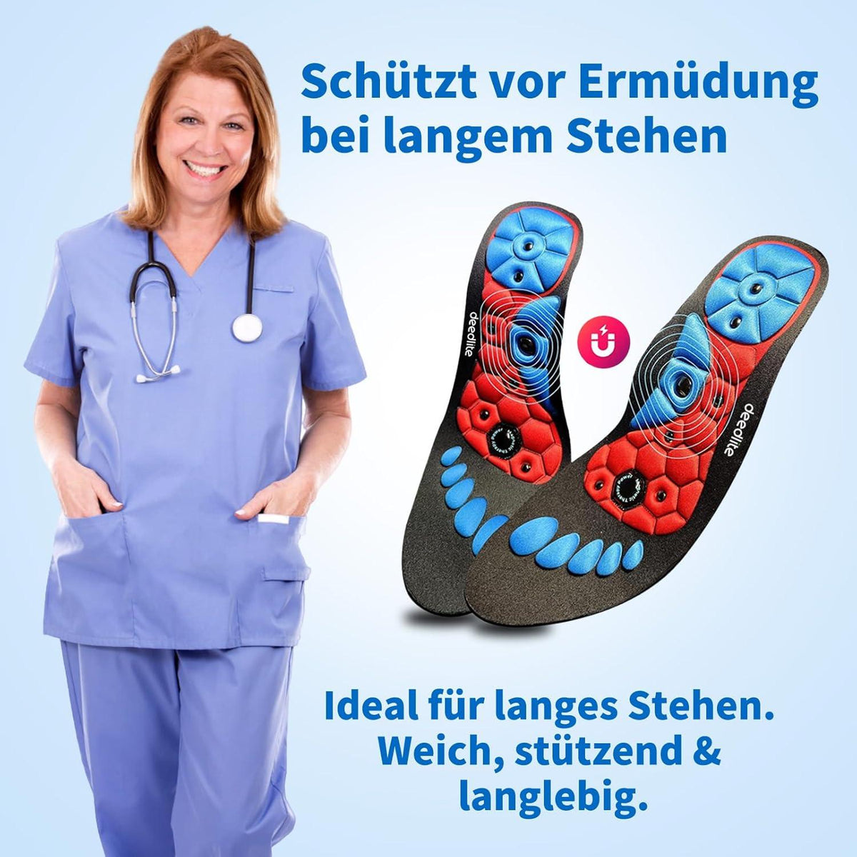 Magnetische Einlegesohlen Akupunktur Orthopädische Reflexzonenmassage