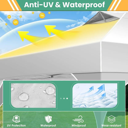 Faltpavillon 3x3 Wasserdicht mit 3 Seitenteilen & Sandsäcken