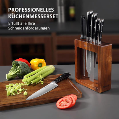 PAUDIN Messerblock Set, 7-teilig, Edelstahl, Profi