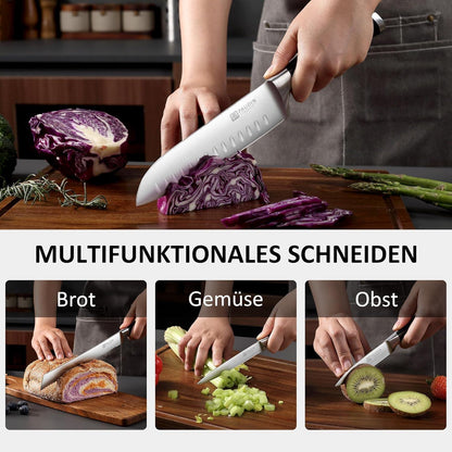 PAUDIN Messerblock Set, 7-teilig, Edelstahl, Profi