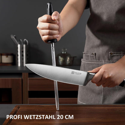 PAUDIN Messerblock Set, 7-teilig, Edelstahl, Profi