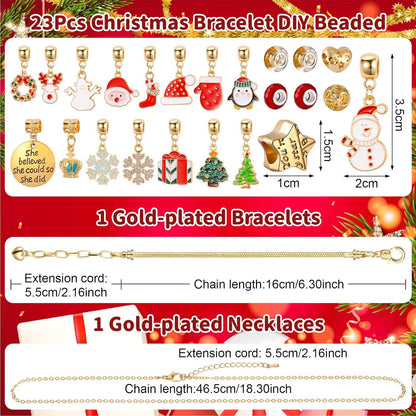 Adventskalender Schmuck 2024 Mädchen, 24 Tägiges Countdown