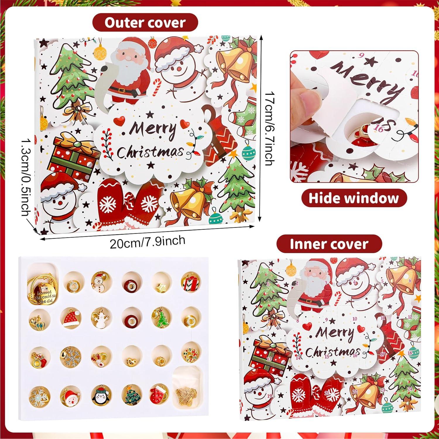 Schmuck Adventskalender 2024 Kinder Mädchen 24-tlg. Armband Halskette