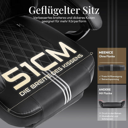 Gaming Stuhl mit Taschenfederkissen, Kühlung