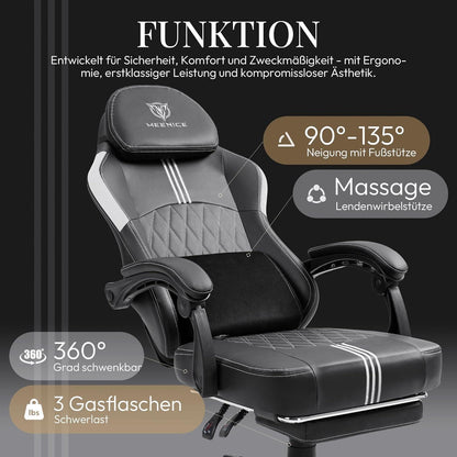Gaming Stuhl mit Taschenfederkissen, Kühlung