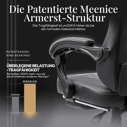 MEENICE Gaming Stuhl mit Taschenfederkissen und Kühlung Gel