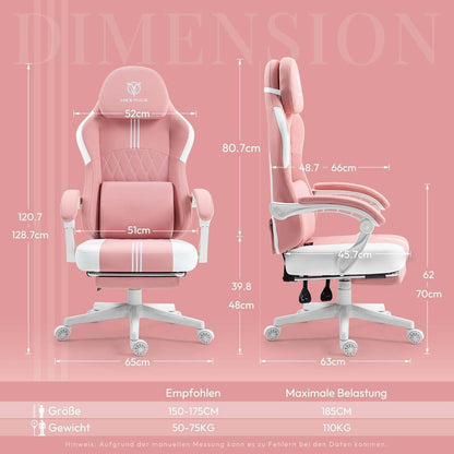 MEENICE Gaming Stuhl mit Taschenfederkissen, Kühlung