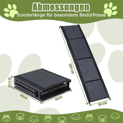 Klappbare Hunderampe 180cm – Sicherer Einstieg Auto, SUV, LKW