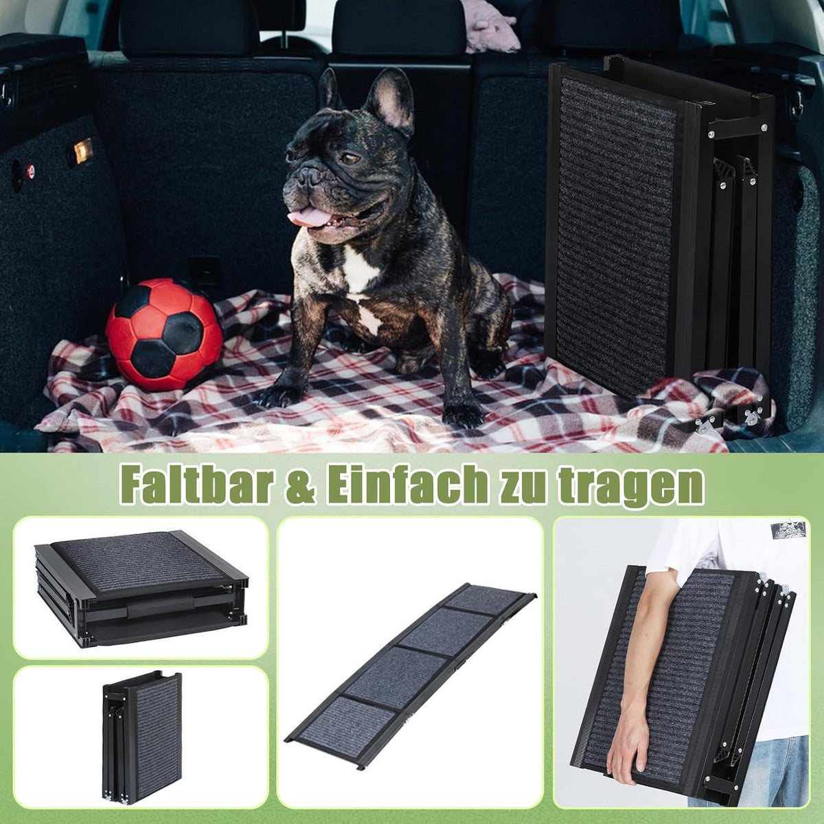 Klappbare Hunderampe 180cm – Sicherer Einstieg Auto, SUV, LKW