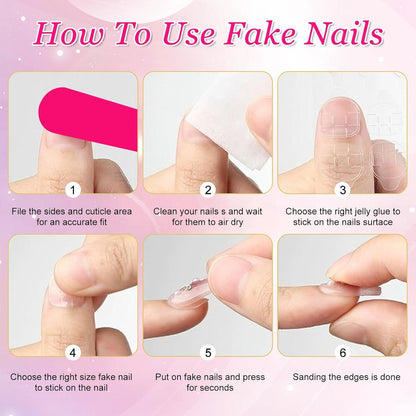 Ceboic 24Pcs Eckige French Tip Nägel Avocado Grün