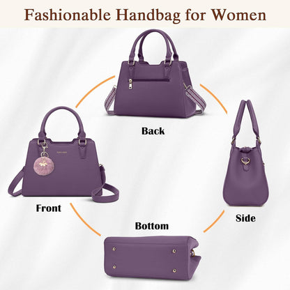 IGOLUMON Damen Handtasche Mittelgroß Leder Henkeltasche Schwarz