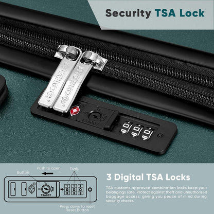 Großer Hartschalenkoffer 75cm Leicht Erweiterbar TSA Schloss Dunkelgrün