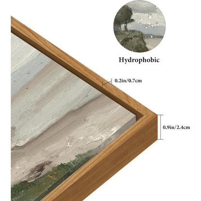 Vintage Meereslandschaft Leinwandbild mit Holzrahmen 50x75 cm