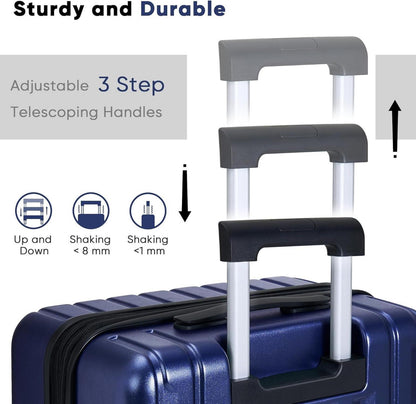Großer Hartschalenkoffer 75cm Leicht TSA-Schloss 4 Rollen XL Blau