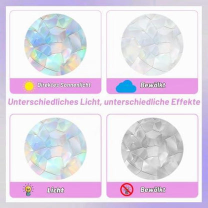 84x Prisma Fensteraufkleber Sterne – Anti-Vogel & Suncatcher
