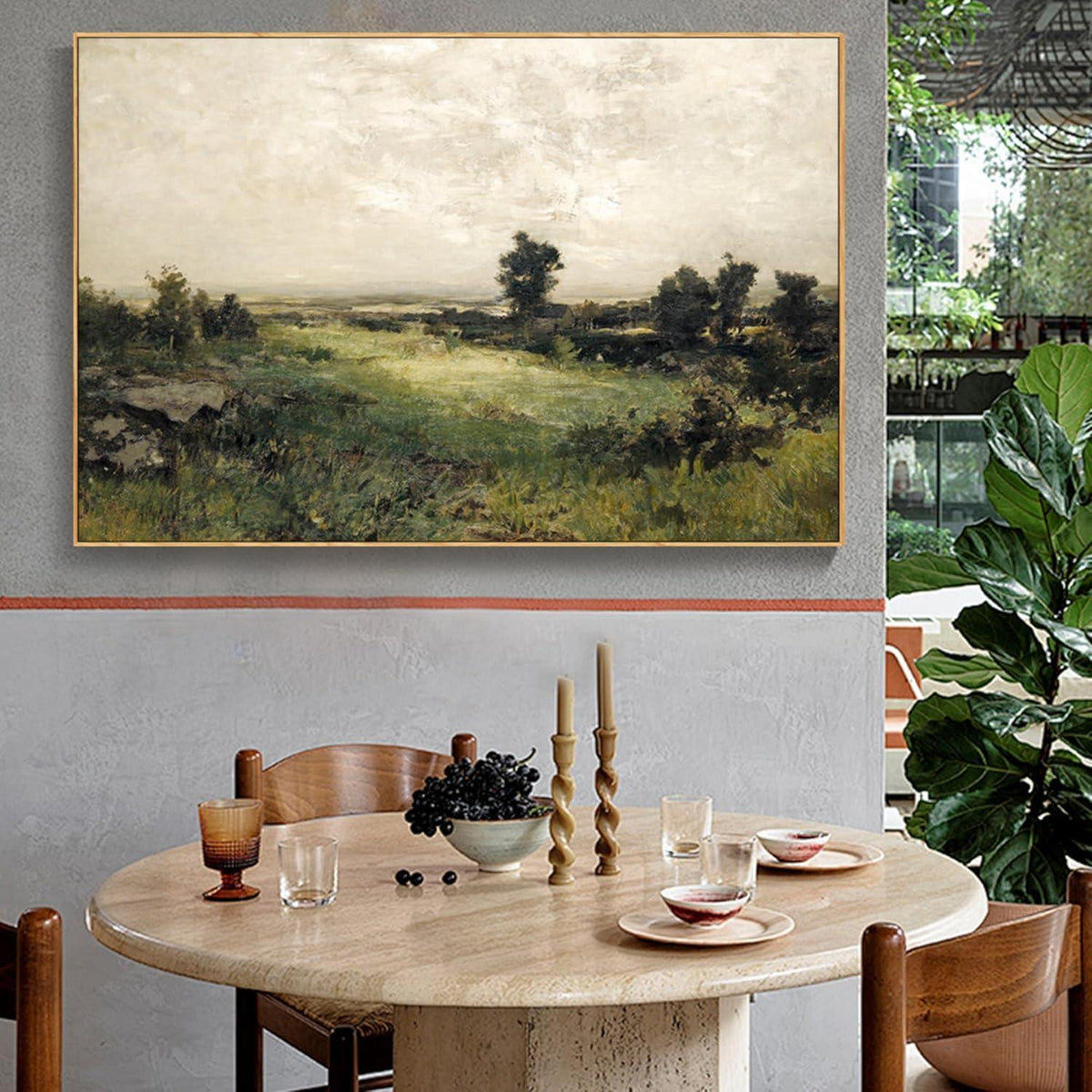 Vintage Leinwandbild mit Holzrahmen – Wildnis Landschaft 50x75 cm