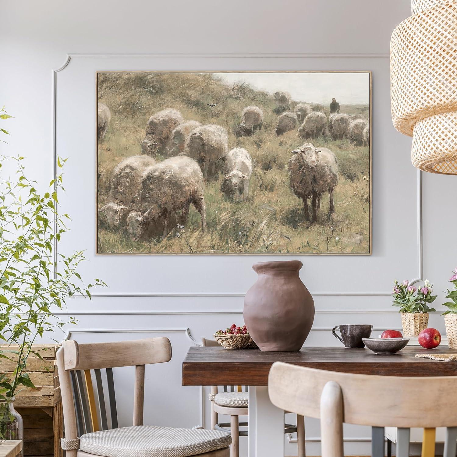 Vintage Leinwand Bilder mit Holzrahmen 50x75 cm Schlafzimmer