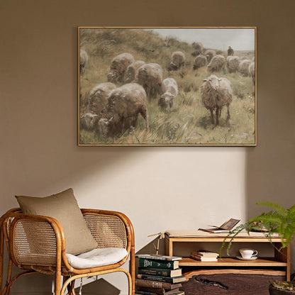 Vintage Leinwandbild mit Holzrahmen 40x60 cm Wanddeko Tiermotiv