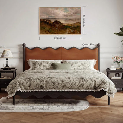 Vintage Meereslandschaft Leinwandbild mit Holzrahmen 50x75 cm