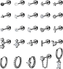 Hypoallergen Helix Piercing Ohrstecker Set Chirurgenstahl Zirkonia