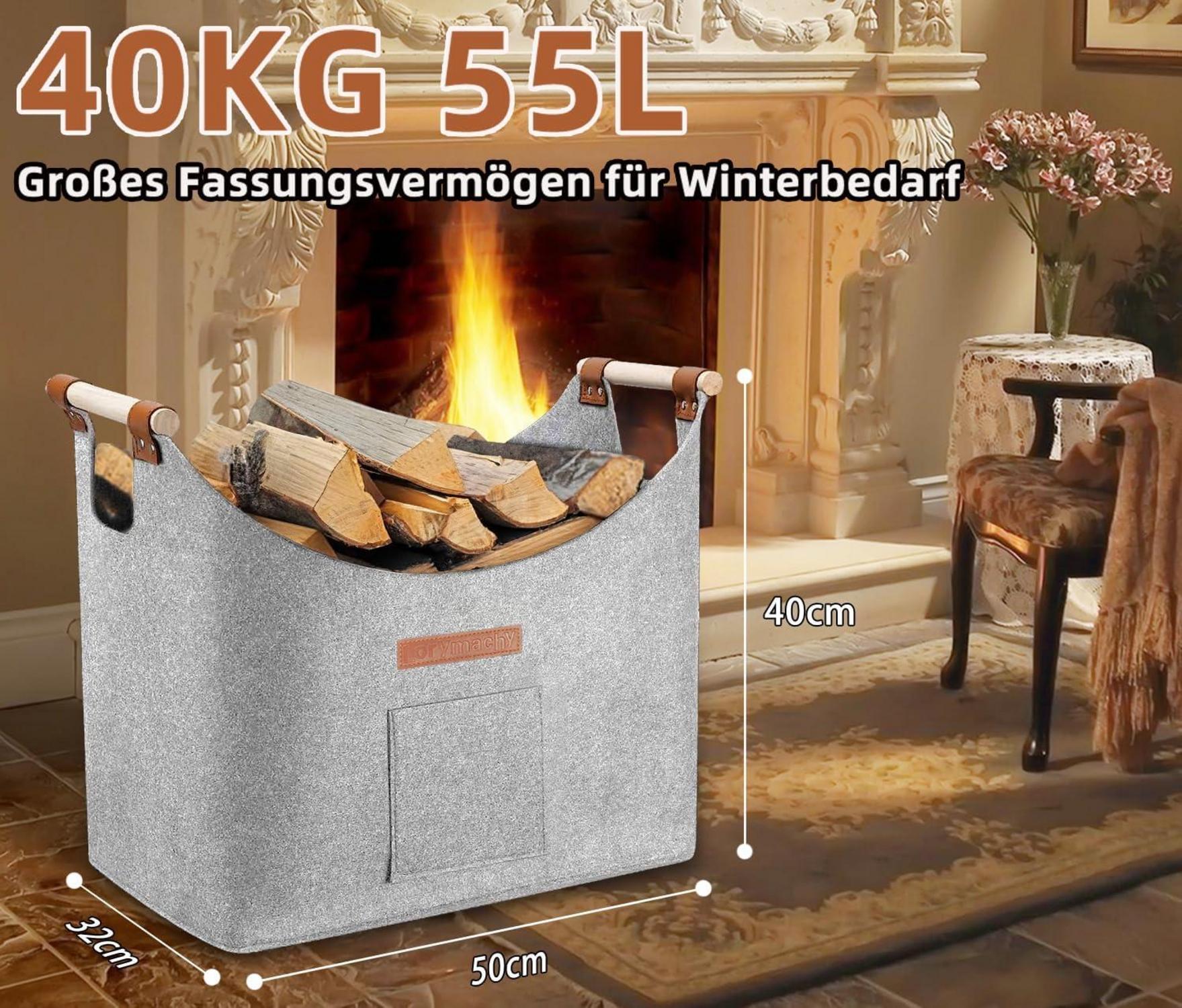 XXL Holzkorb aus Verdicktem Filz für Kaminholz