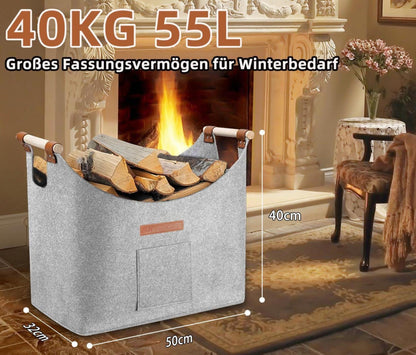 XXL Holzkorb aus Verdicktem Filz für Kaminholz