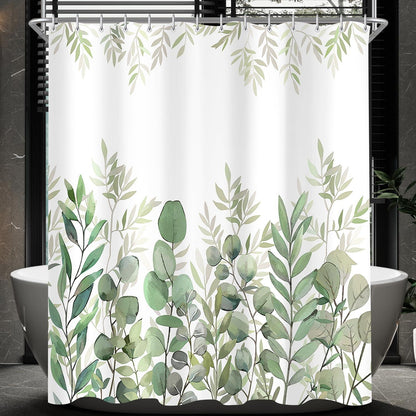 Duschvorhang Blätter 120x200cm Antischimmel Textil Wasserdicht