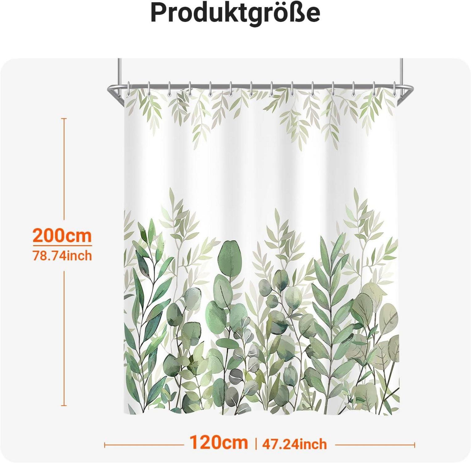Duschvorhang Blätter 120x200cm Antischimmel Wasserdicht Textil - Grün