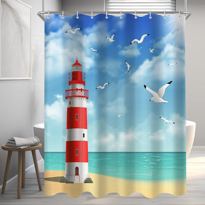 Duschvorhang Leuchtturm 200x200cm Wasserabweisend & Antischimmel