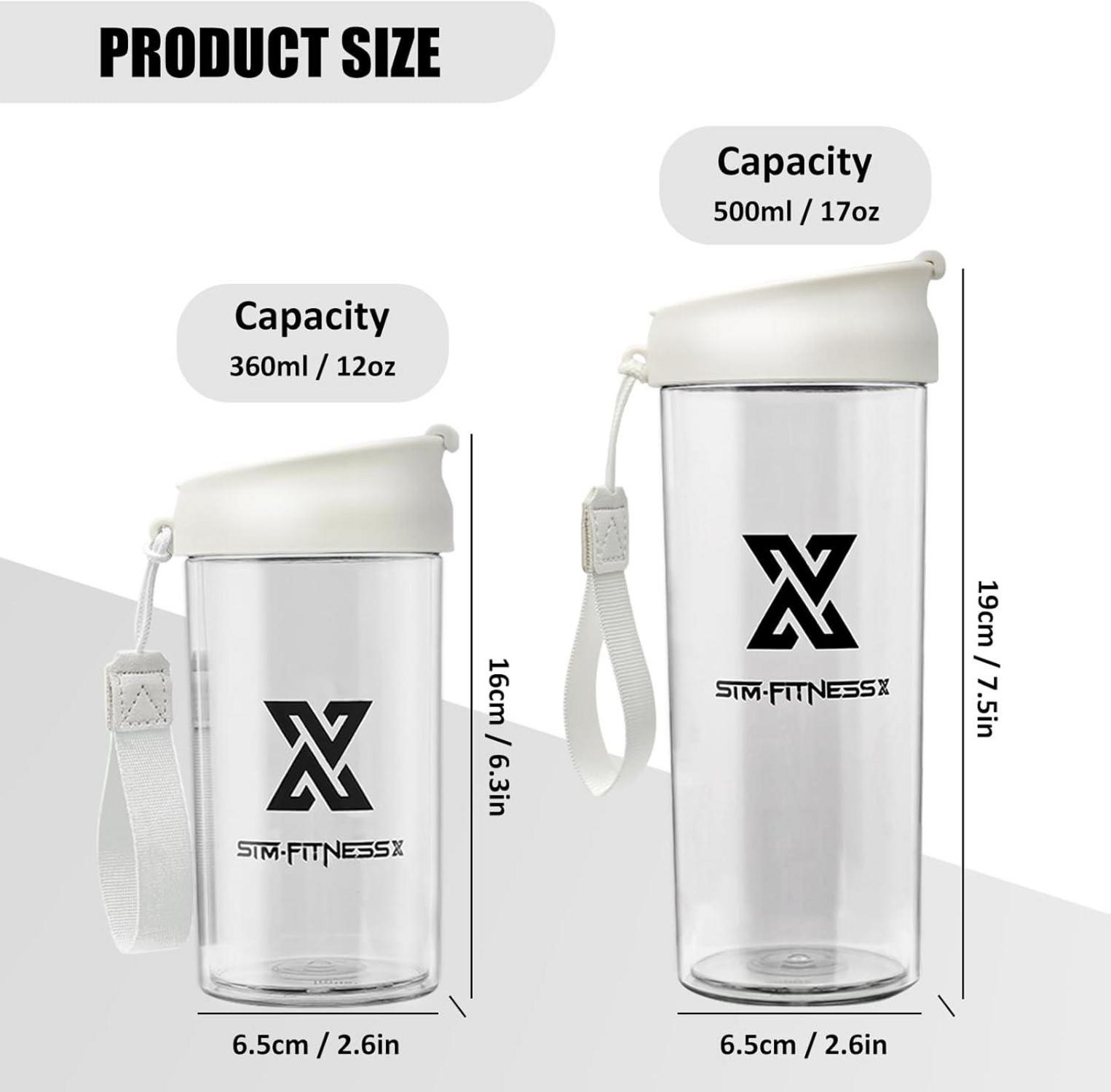 Protein Shaker 500ml Weiß Multifunktionaler Sport Bottle