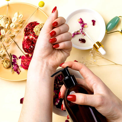 24 Stück Kurze Rote Selbstklebende Acryl Fingernägel