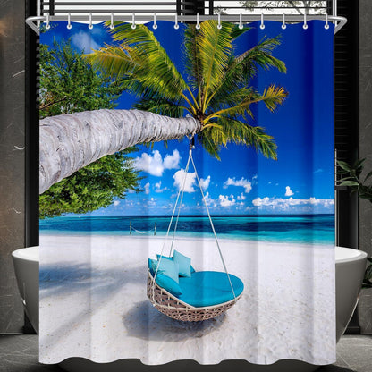 Duschvorhang Strandmuster Antischimmel Wasserdicht 240x180cm