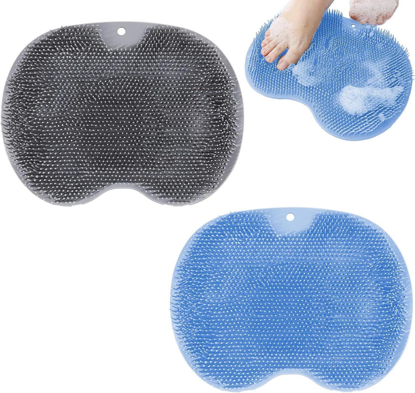 Silikon Matte und Fußmassagegerät Set, Fußbürste mit Rutschfesten