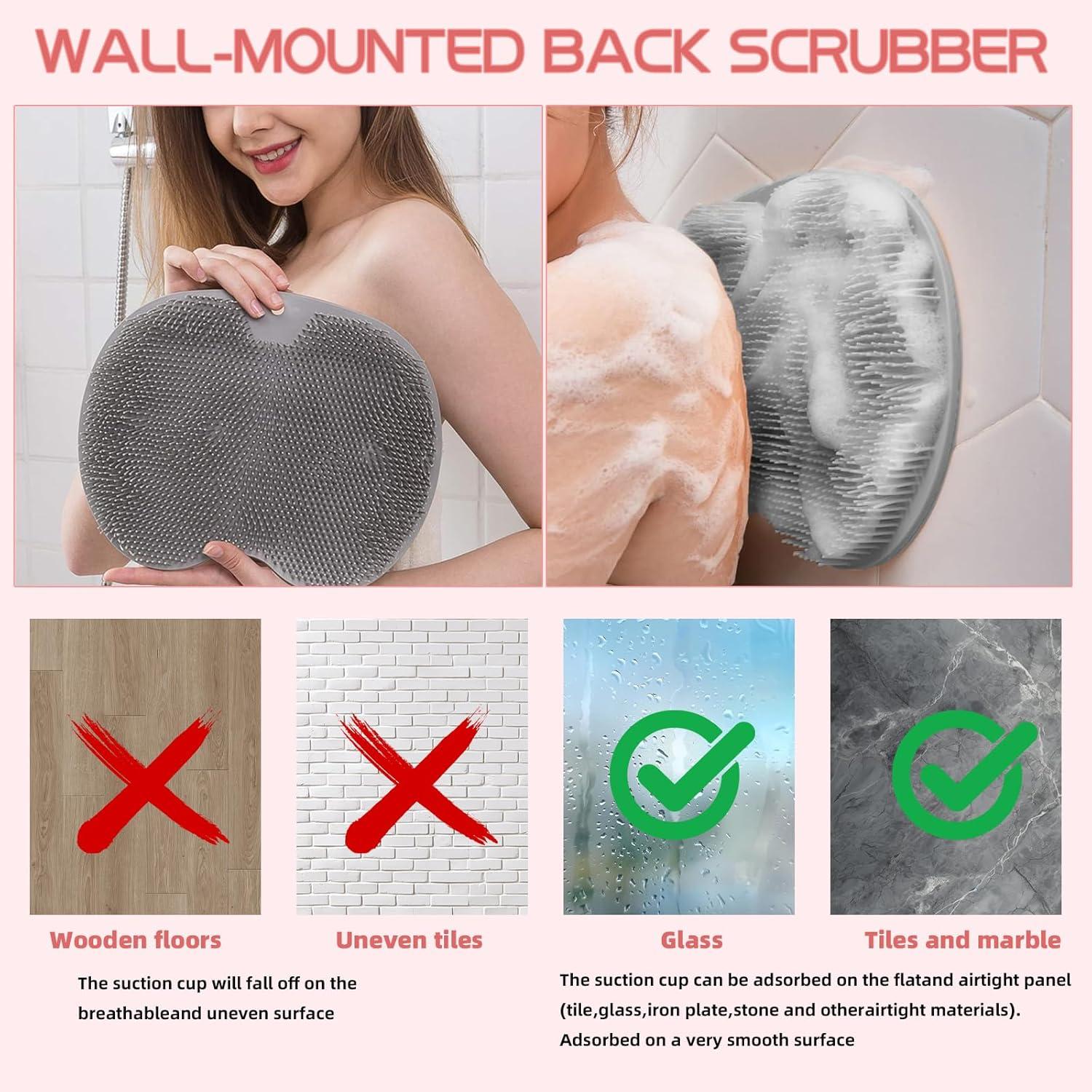 2er Pack Silikon Fußmatte Badematte mit Massage Borsten für