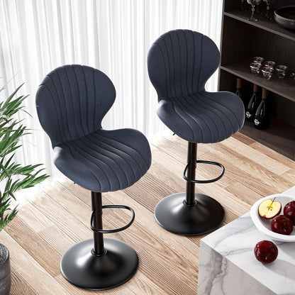 Verstellbarer Barhocker 4er Set mit Fußstütze & 360° Drehung