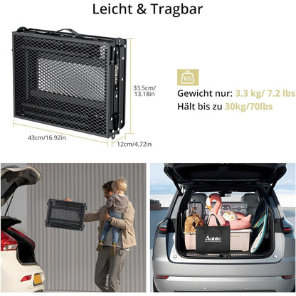 Aluminium Campingtisch klappbar mit 3 Höhen, 88x40cm, Schwarz