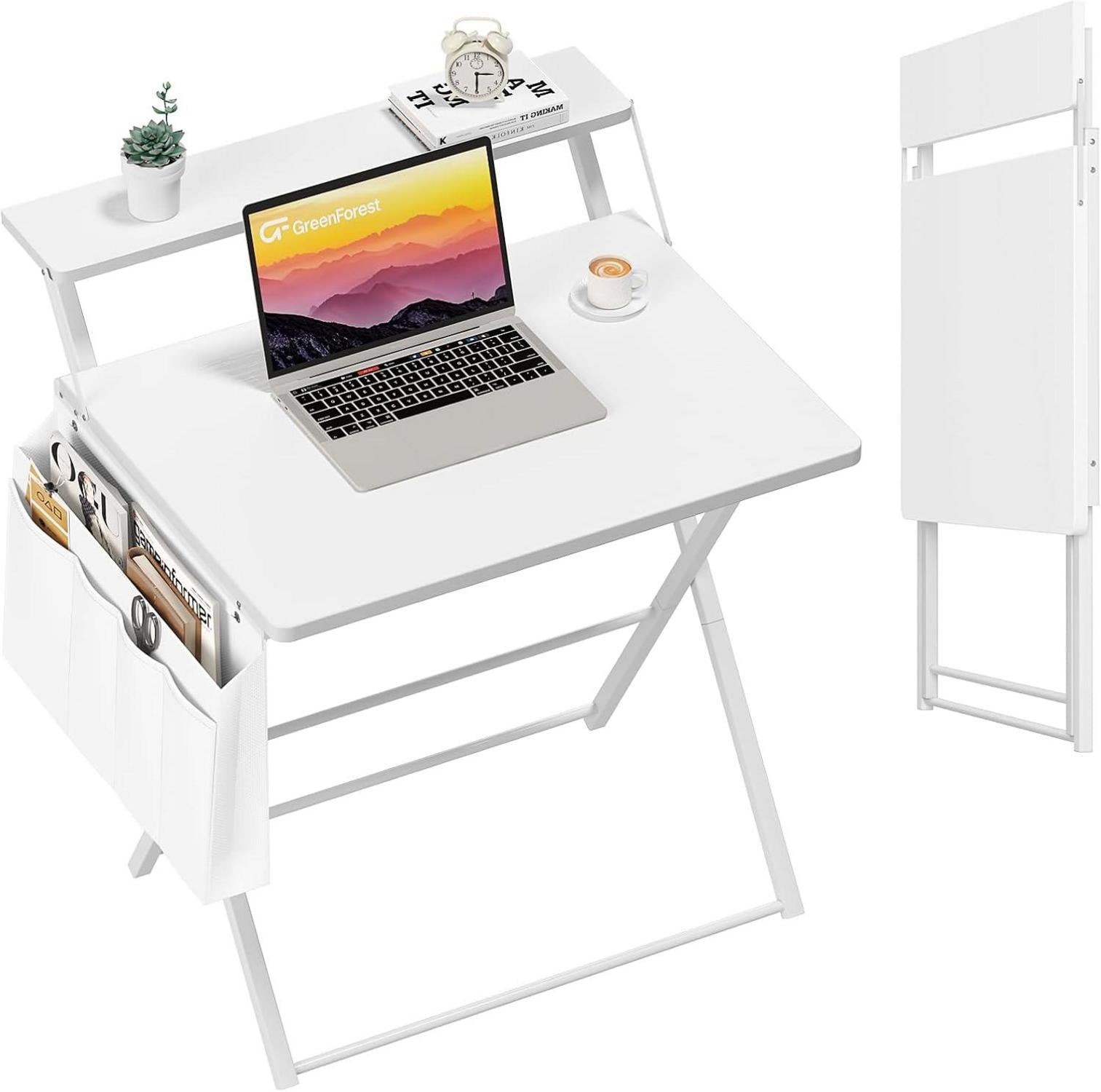 Klappbarer Schreibtisch 60 cm PC Bürotisch Regal Aufbewahrungstasche